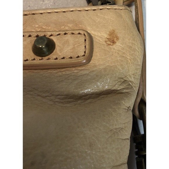 Joelle Hawkens Victory Folder Tan Leather Satchel Convertible Bag Purse READ - Picture 9 of 12